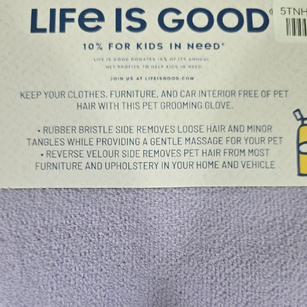 NWT Life is Good Pet Drying Towel & Grooming Mitt Set - Lavender Daisy
